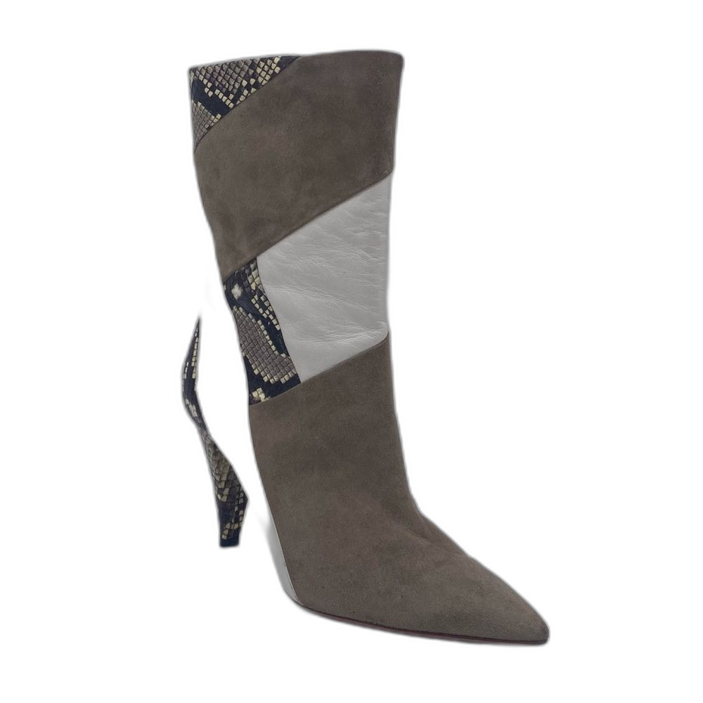 Aquazzura Calder Patchwork Leather & Snakeskin Boot - Picture 4 of 11